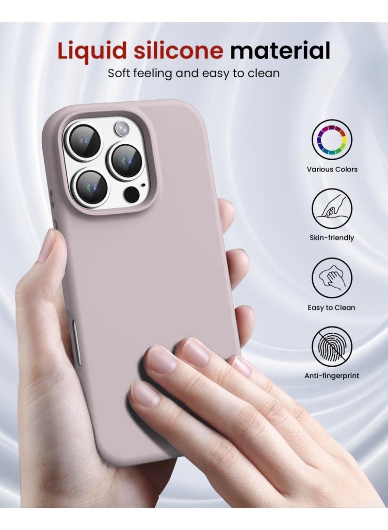 Compatible with iPhone 16 Pro Case 6.3 Inch Slim Liquid Silicone 4 Layers Soft Gel Rubber Shockproof Protective Phone Case with Anti Scratch Microfiber Lining (Pink Sand) - Image 5